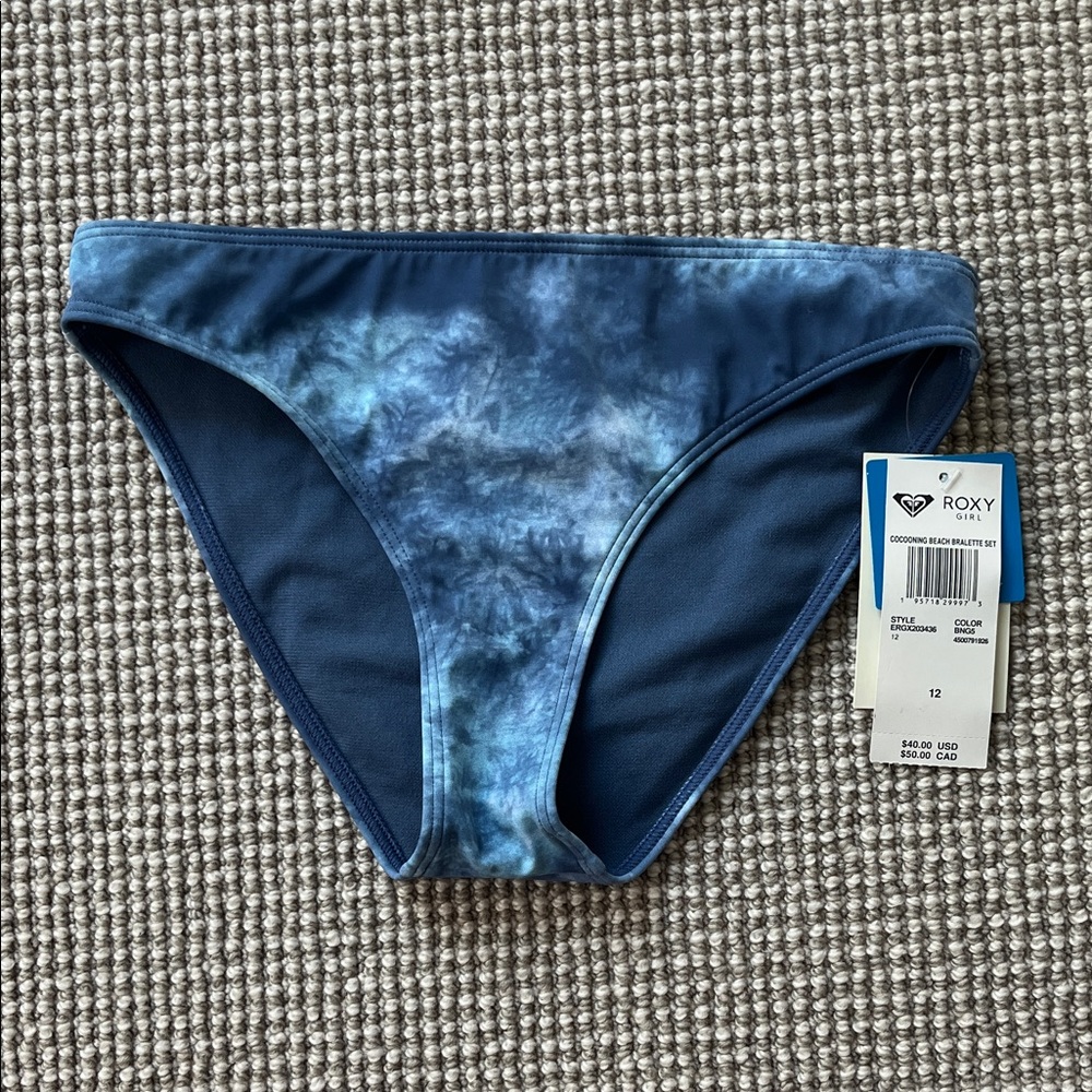 Roxy Girl Ocean Blue Bikini Bottom - size 12